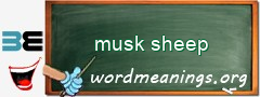 WordMeaning blackboard for musk sheep